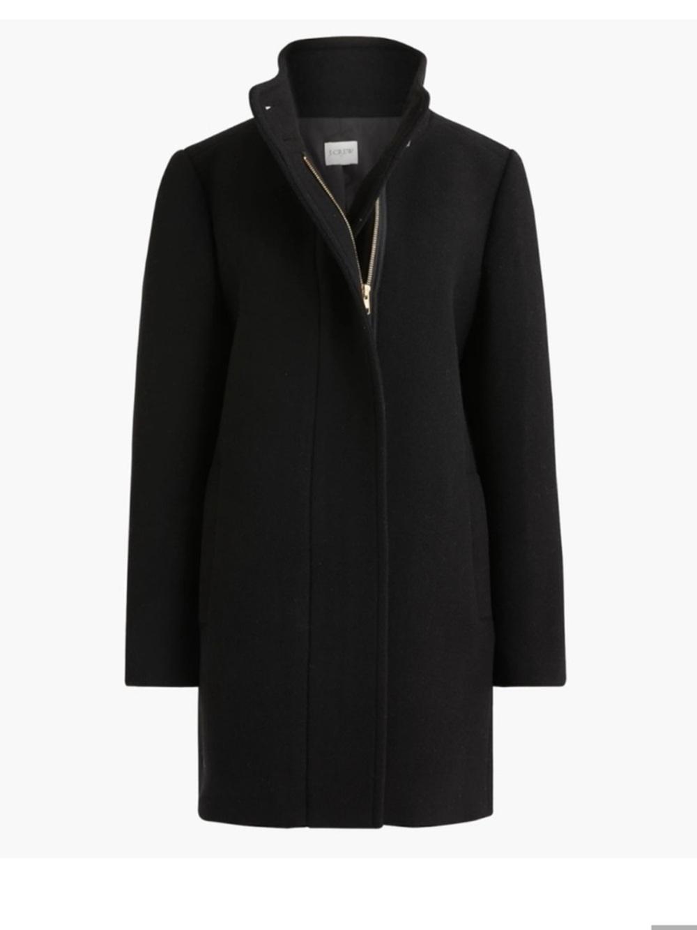 J. Crew City Coat Black Tailored Wool Coat